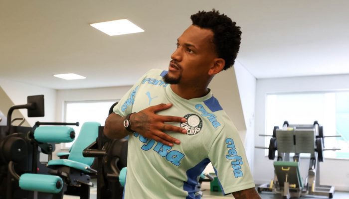 O jogador Jailson, da SE Palmeiras, durante treinamento, na Academia de Futebol. (Foto: Cesar Greco/Palmeiras/by Canon)